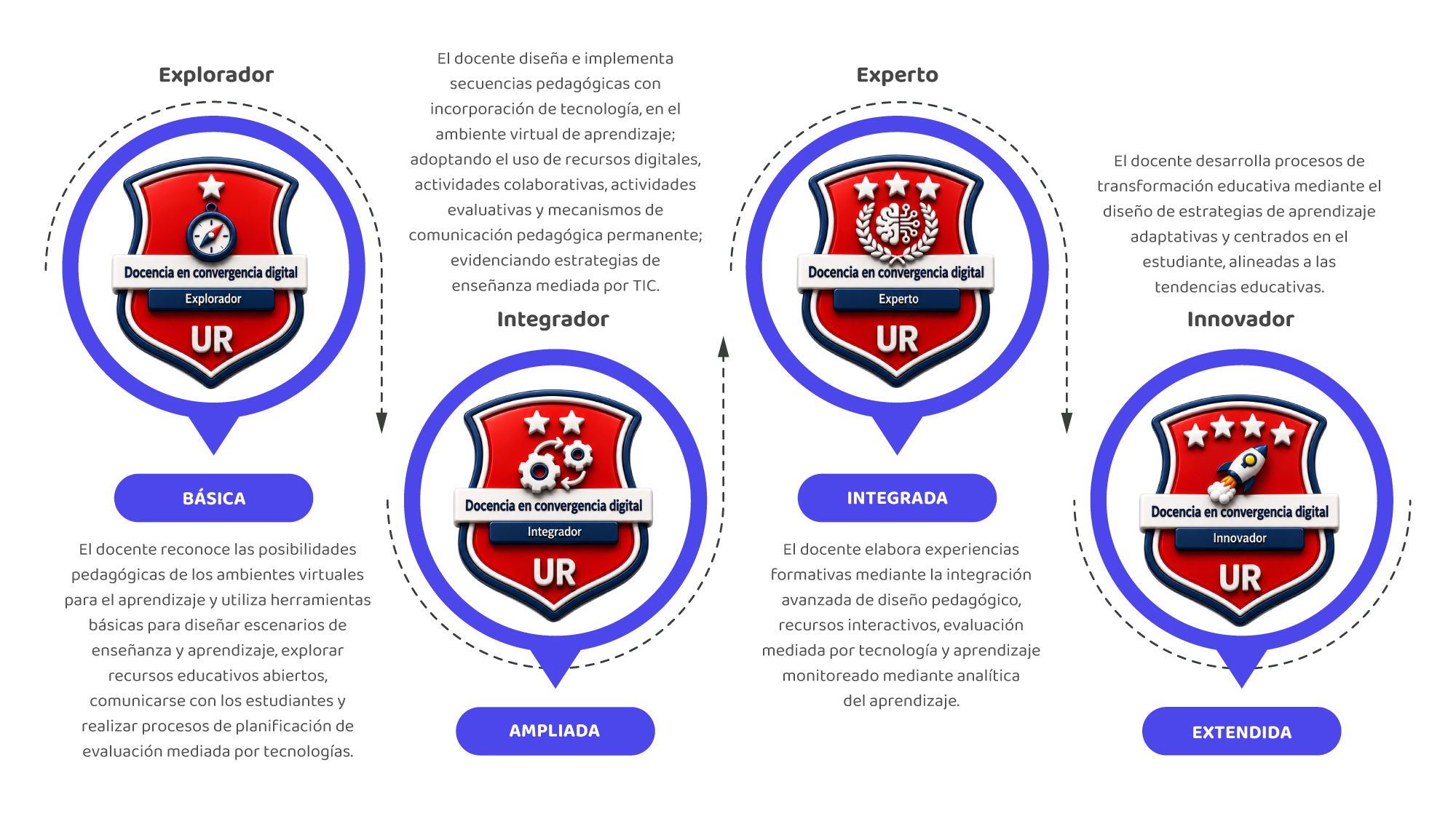 Explorador: Básica | Integrador: Ampliada | Experto: Intregada | Innovador: Extendida